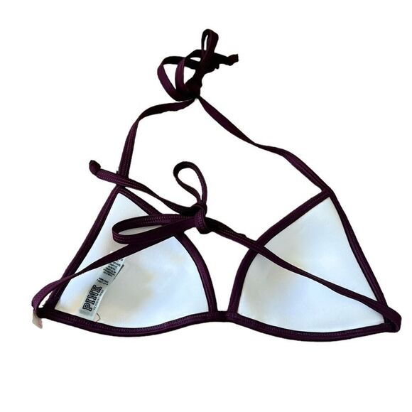 PINK By Victoria's Secret Burgundy/Purple Silver Push Up Bikini Top Size Small - Picture 2 of 3